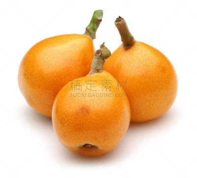 熟的,枇杷,水果,白色背景,清新,背景分离,热带气候,食品,橙色,果汁