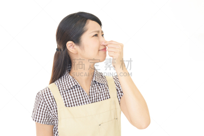 人的鼻子,女人,留白,半身像,家庭生活,烟,仅成年人,日本人,家务,青年人