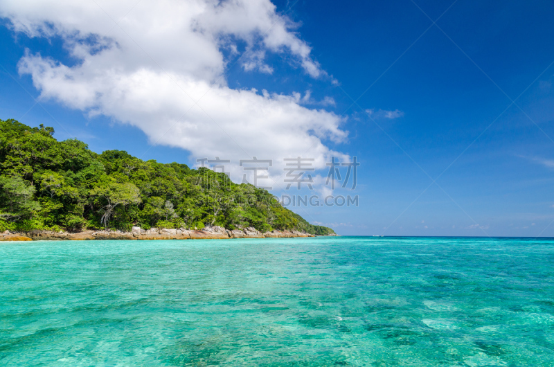 海滩,岛,海洋,透明,白沙国家纪念馆,水晶,柯大寨大队,斯米兰群岛,水,天空