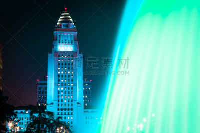摄像机拍摄角度,接力赛,停车场,宏伟,洛市中央公园,夜晚,建筑外部,洛杉矶县,摩天大楼,图像