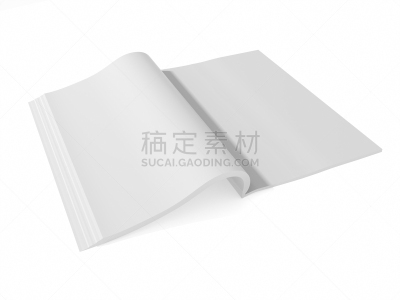 书,空白的,纸,白色背景,分离着色,目录,书页,开着的