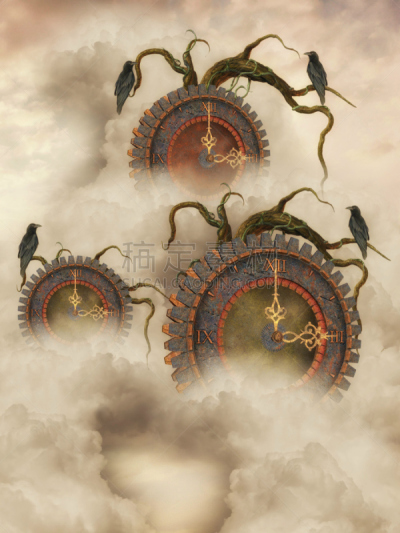 幻想,背景,垂直画幅,天空,无人,鸟类,时间,户外,云景,超自然