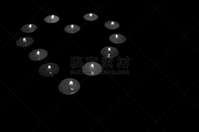 心型,式样,蜡烛,瑞典,水平画幅,形状,无人,茶蜡,黑白图片,摄影