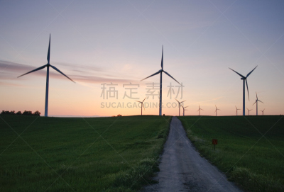 风轮机,三只动物,土路,自然,风,水平画幅,风力,能源,无人,里奥维斯塔