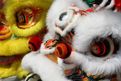 演出服,多色的,特写,狮王,狮子舞蹈,戏面具,传统舞,水平画幅,动物身体部位,白色