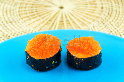寿司,加州卷,鸡蛋,虾,柳叶鱼,毛鳞鱼,鱼子酱,水平画幅,无人,开胃品