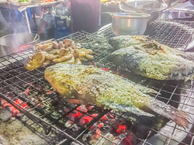 格子烤肉,罗非鱼,烤的,炊具,街道,鱼类,煤,股票行情,食盐