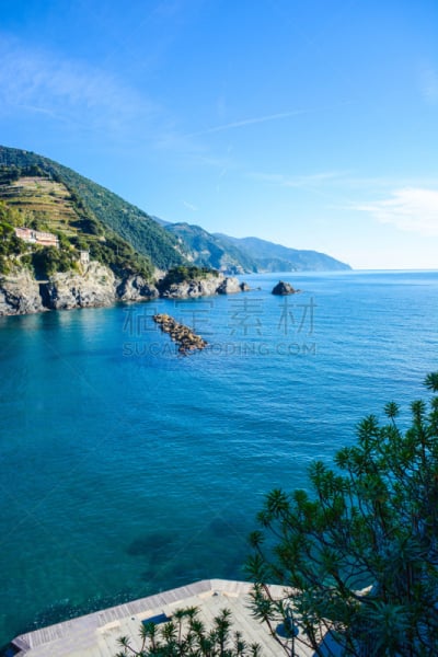 五渔村,地中海游泳锦标赛,蒙泰罗索,垂直画幅,悬崖,岩石,海港,户外,水湾,海洋