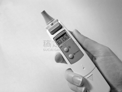 温度计,数字化显示,人的耳朵,桌上玩具,热成像,水平画幅,易接近性,家庭生活,特写,部分