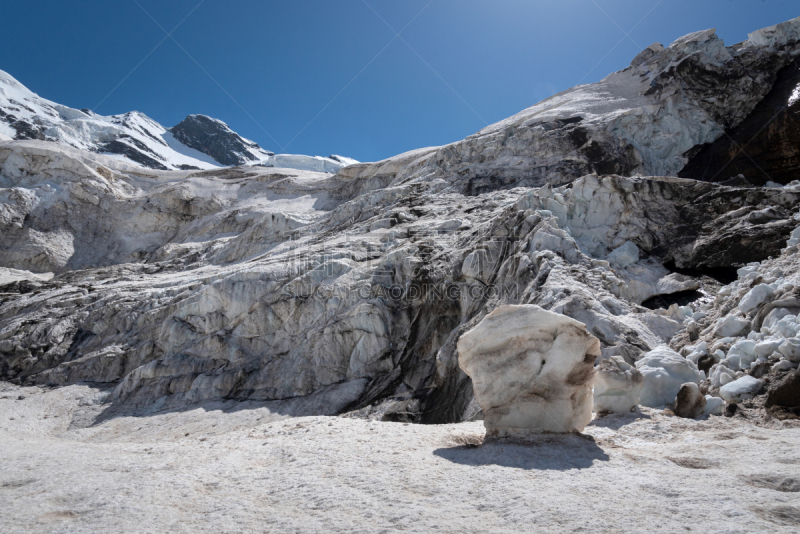 山,冰河,雪,巨大的,块状,永远,冰块,地形,户外,冬天