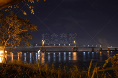 夜晚,都市风景,桥,科连特斯,科连特斯省,水,水平画幅,无人,运河,户外