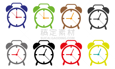 绘画插图,符号,矢量,闹钟,分离着色,打卡器,白色,机敏,圆形,古董