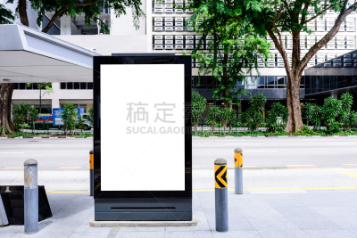市场营销,空的,街道,布告栏,公共汽车站,布告,日光,留白,边框,水平画幅
