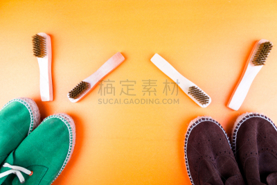 褐色,绿色,鞋子,羊皮,黄色,背景,画笔,纸,新的,水平画幅