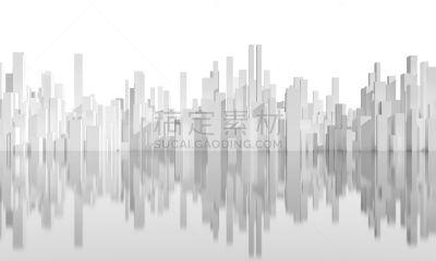三维图形,城市天际线,抽象,伦敦白城,商务,空的,几何形状,背景分离,灰色,现代