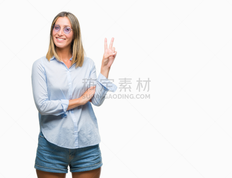 使眼色,太阳镜,青年人,v sign,背景聚焦,分离着色,数字,微笑,覆盖