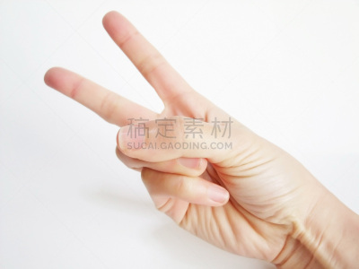 两根手指,白色背景,简单,图像,手,手指,水平画幅,日本,特写,做手势