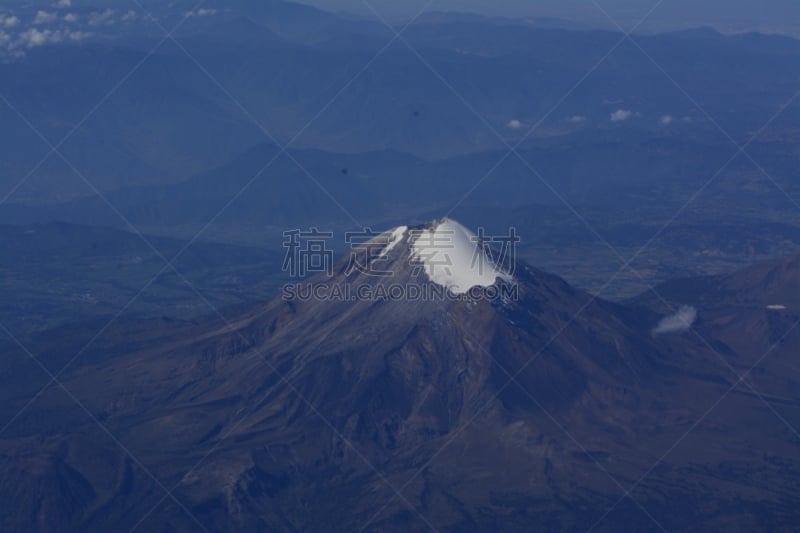 奥里萨巴火山,火山,墨西哥,天空,美,风,水平画幅,雪,无人,火山地形