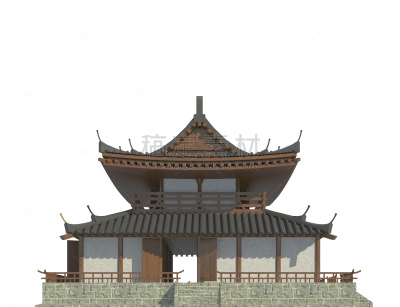 古典式,三维图形,绘画插图,日本,建筑外部,白色背景,分离着色,传统,国内著名景点,背景分离