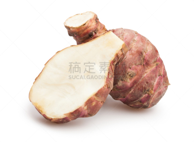白色背景,一半的,完整,支柱根,洋姜,水平画幅,无人,生食,特写,白色