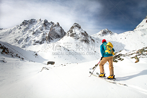 滑雪运动,山,欧洲,自然,西伯利亚,男人,自由,背包,图像,阿尔卑斯山脉