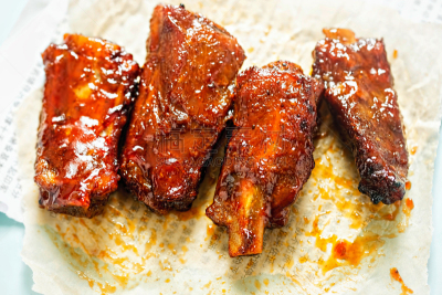 小排骨,缓慢的,甜食,粘的,格子烤肉,水平画幅,膳食,夏天,肉,烤的