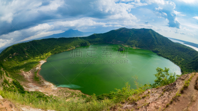 塔尔湖,火山,水平画幅,绿色,无人,菲律宾,户外,湖,摄影