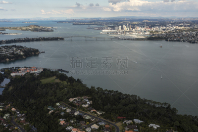 奥克兰,奥克兰海港大桥,waitemata harbour,新西兰,水平画幅,无人,航拍视角,摄影