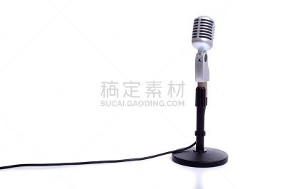 麦克风,白色,传声器架,播音系统,白色背景,古老的,图像,复古风格,复古,站