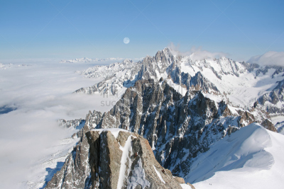 布朗峰山谷,霞慕尼,勃朗峰,天空,水平画幅,雪,无人,尖峰,户外,云景