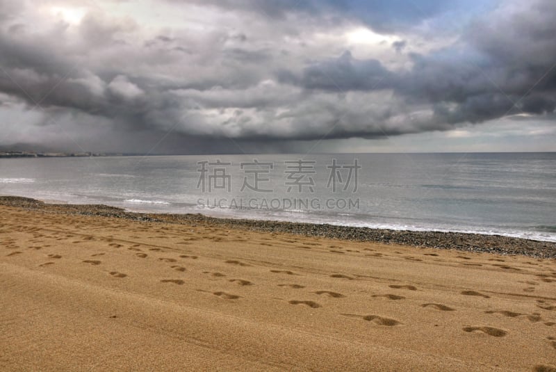 暴风雨,海洋,马拉加省,马贝拉,自然,水,天空,风,水平画幅,沙子