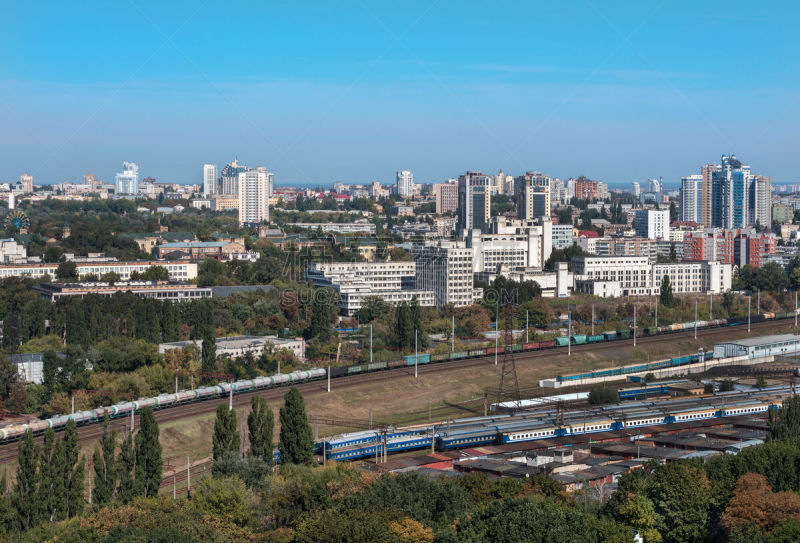 铁路枢纽,基辅,都市风景,乌克兰,大学,从在货车上的角度拍摄,马车轮,时区,基辅州,在活动中