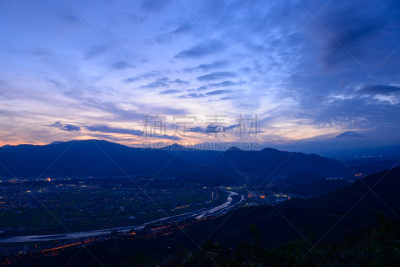 日本,都市风景,神奈川县,小田原,黄昏,水平画幅,秋天,夜晚,无人,户外
