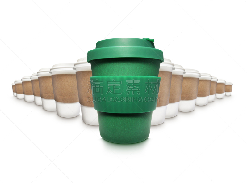 一次性物品,绿色,杯,环境,前面,合成图像,垃圾,留白,水平画幅,无人