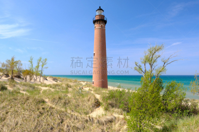 灯塔楼,沙丘,家具,1867,锐角,黑色,小的,天空,水平画幅,沙子