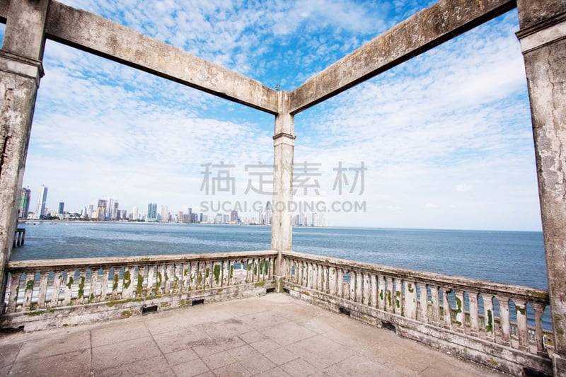 巴拿马,古老的,casco viejo,巴拿马城,水平画幅,无人,户外,建筑结构