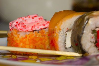 寿司,食品,盘子,棍,小圆面包,传统,蔬菜,寿司卷,多样