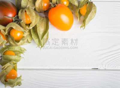酸浆属,西红柿,白色背景,宫灯百合,醋栗,斗篷,多年生植物,中国食品,比利时,灯笼