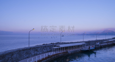 卡普里,在上面,岛,水,天空,美,度假胜地,水平画幅,夜晚,海港