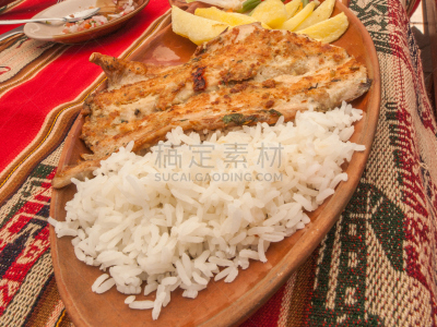 盘子,秘鲁,南美,格子烤肉,水平画幅,纺织品,无人,膳食,精制土豆,美洲
