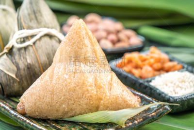 米,蒸菜,中国食品,叶子,有包装的,特写,成分,传统节日,饺子,留白