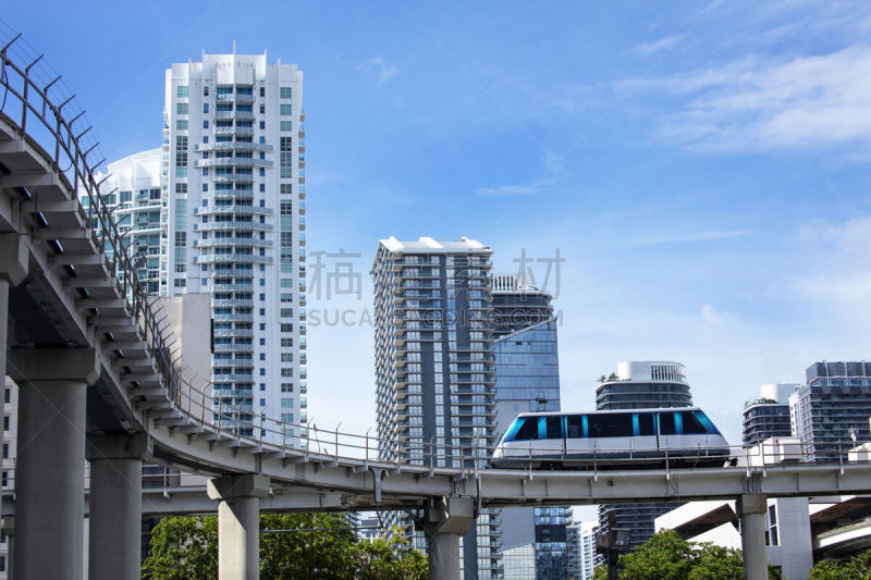 商务,都会旅客捷运系统,迈阿密,都市风景,市区,建筑外部,在之后,天空,蓝色,人