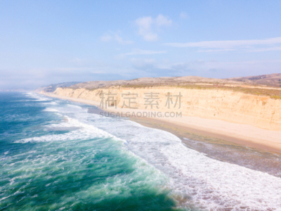 太平洋,悬崖,航拍视角,加利福尼亚,公园,卡麦尔,海浪,蒙德勒,公路,海岸线
