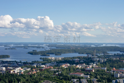 库奥皮奥,夏天,晴朗,白昼,地形,自然,塔,充满的,芬兰,图像