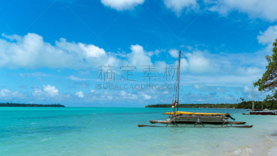 海滩,桨叉架船,水,天空,双体船,水平画幅,沙子,传统,南太平洋,户外