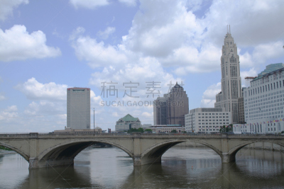 俄亥俄州,哥伦布,斯欧图郡,scioto河,哥伦布城,天空,水平画幅,无人,户外,滨水