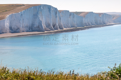 悬崖,苏塞克斯,海岸地形,英国,英格兰,自然美,海岸线,夏天,户外,晴朗