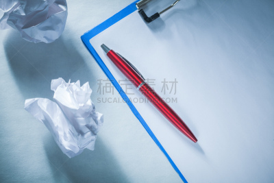 弄皱的,圆珠笔,写字板,纸球,水笔,办公室,水平画幅,消息,无人,书页