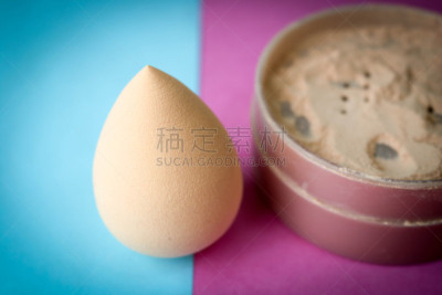 美,搅拌机,彩妆,矿物质,女性,紫色背景,化妆用品,腮红,遮罩,布置