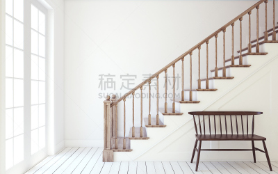 楼梯,三维图形,长椅,水平画幅,形状,木制,无人,公寓,栏杆,现代